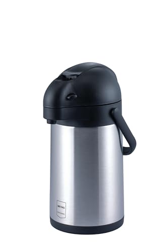 METRO Professional Kaffeemaschine GCA 2101, Edelstahl, 21.5 x 41.5 x 52 cm, 2.3 L (Wassertank), 2000W, mit Thermoskanne (2 L), 100 x Papierfilter, Temperaturbereich: 30-98°C, silber