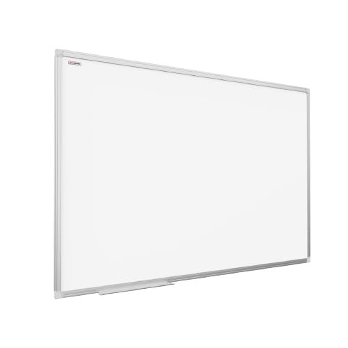 ALLboards Magnetisches Whiteboard 120x80cm Magnettafel mit Aluminiumrahmen und Stifteablage, Weiß Magnetisch Tafel, Trocken Abwischbar, Wiederbeschreibbar Weißtafel