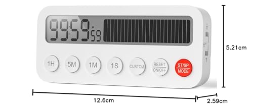 LIORQUE Digitaler Küchentimer Timer mit Countdown-Fortschrittsbalken Uhrmodus 3 Lautstärkestufen Speicherfunktion LCD Anzeige Magnetisch Stoppuhr für Kochen Sport Studieren