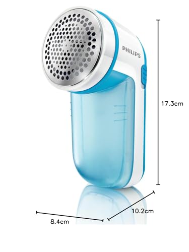 Philips Fusselrasierer – Fusselentferner für Kleidungsstücke, geeignet für alle Textilien, 2 Höheneinstellungen, batteriebetrieben (2X AA-Batterien inkl.), blau (GC026/00)