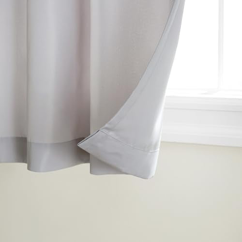 TOWN & COUNTRY BASICS Exclusive Home Vorhänge, Polyester, 1 Paar, Polyester, Wolkengrau, 54x108