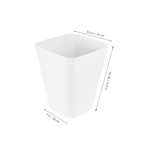 KOMBIUDA Mülleimer Für Das Home Office Großer Quadratischer Mülleimer Weißer Kunststoff Leicht Zu Reinigen Und Zu Pflegen