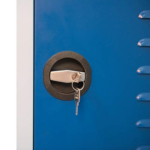 Steinbock Gefahrstoffschrank – 1-türig, RAL 5010 Enzianblau, mit integrierter Auffangwanne nach StawaR