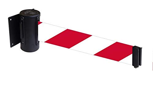 Flexibarrier Wandhalterung inkl. Absperrband (Economy) - 2.3m/4.5m (4.5m, Schwarz/Rot-Weiß)