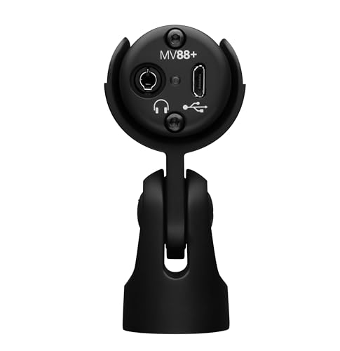 Shure MV88+ Stereo USB -Mikrofon - Kondensatormikrofon zum Streaming und Aufnehmen von Gesang & Instrumenten, Mac & Windows kompatibel - Schwarz