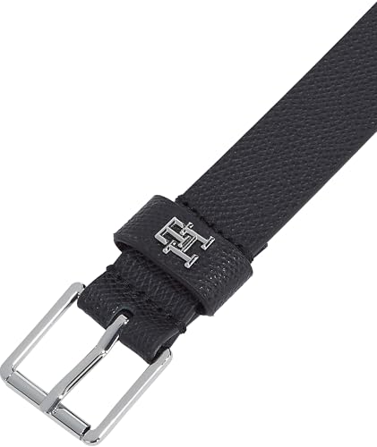Tommy Hilfiger Damen Gürtel Heritage aus Leder, Schwarz (Black), 85 cm