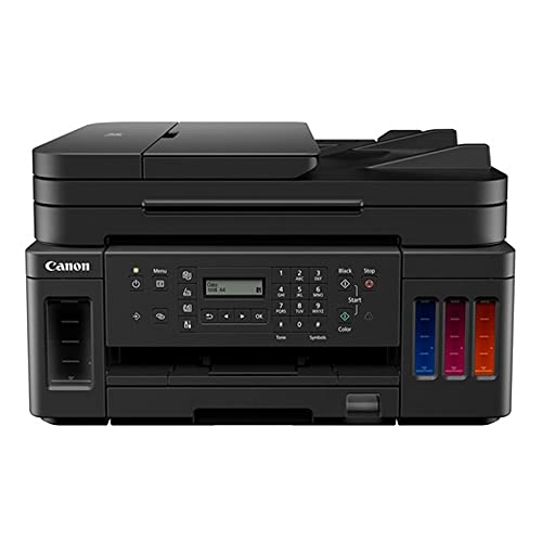 Canon PIXMA G7050 MegaTank Tintenstrahldrucker Multifunktionssystem mit nachfüllbaren Tintenbehältern (Drucken, Scannen, Kopieren, Faxen, DIN A4, WLAN, LAN, Duplexdruck, LC-Display), schwarz