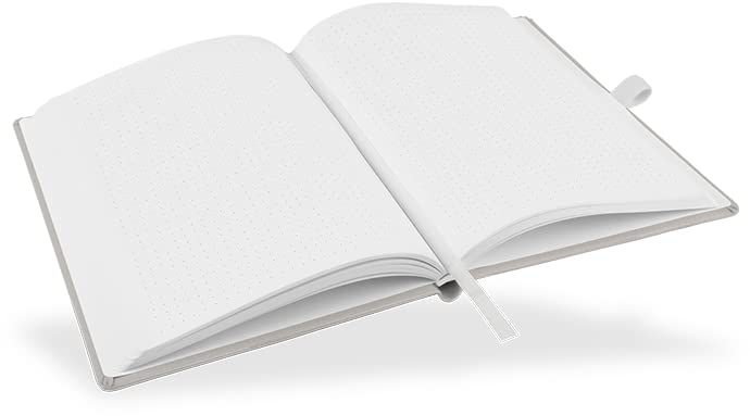 marthiesens® Handmade Notizbuch DIN A5 Almond Milk mit Stiftschlaufe, Lesezeichenband u. Gummiband