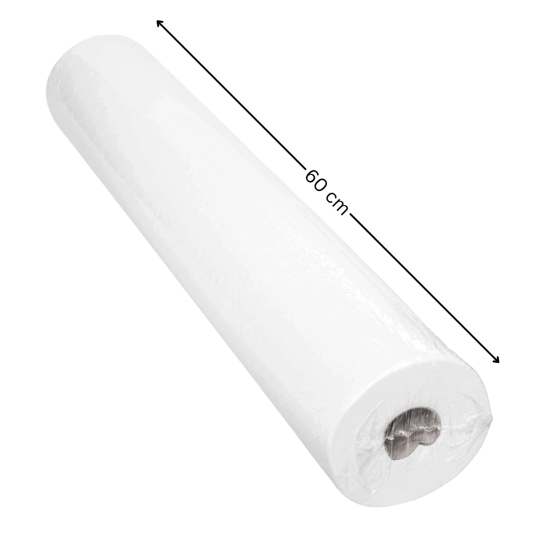 Enpack Liegerolle 6 Stück 2-lagig in aus Zellstoff - Liegenbezug Ärztekrepp 59 cm x 50m - Bezug für Kosmetikliege, Ärzte- & Massageliege - Bezug für Liegenauflage - Abdeckpapier Rolle - Liege Auflage