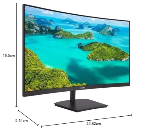 PHILIPS 241E1SC - 24 Zoll FHD Curved Monitor, FreeSync (1920x1080, 75 Hz, VGA, HDMI) schwarz