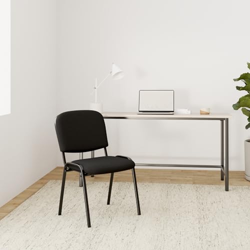 CLP Stapelstuhl Ken XL I Konferenzstuhl Mit Stoff-Bezug Und Metall-Gestell, Farbe:schwarz