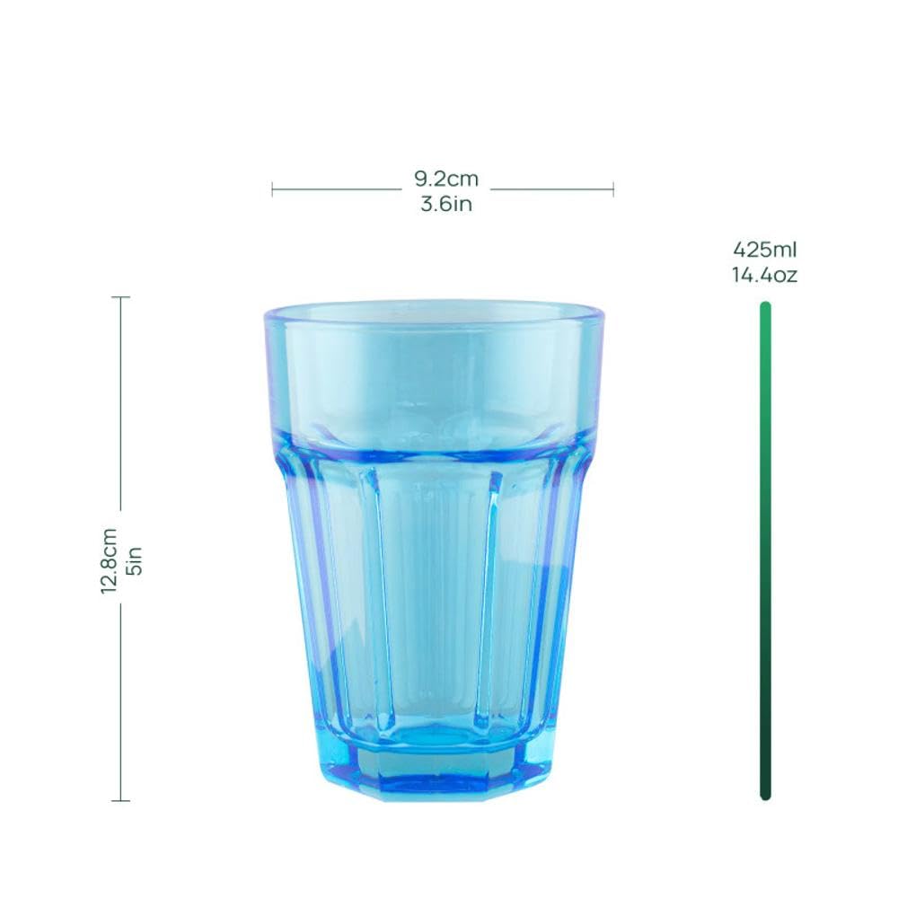 TREND FOR HOME Rainbow Gläser set 6 Teilig Bunte Wassergläser 425 ml Trinkgläser Bunt Longdrinkgläser Cocktailgläser Saftgläser Trinkgläser Groß Caipirinha Gläser Farbig | Alva