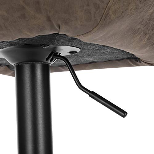 WOLTU Barhocker 2er Set Barstuhl Tresenhocker Bistrohocker Designer Hocker mit Rückenlehne, höhenverstellbar, drehbar, Kunstleder Stahl, Dunkelbraun