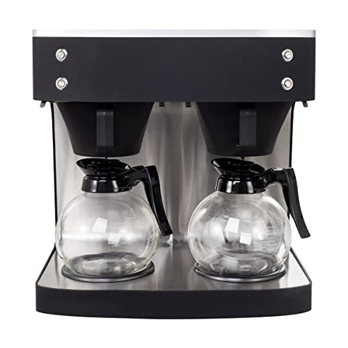 GastroHero Filterkaffeemaschine ECO 2x 2 Liter schwarz inkl. 2 Glaskannen I Kaffeemaschine groß I 200 Tassen/St. I Filterkaffeemaschinen für Gastronomie und Café