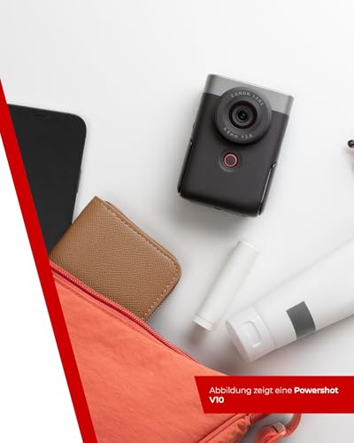 Canon PowerShot V10 Vlogging Starter Kit Kompaktkamera Digitalkamera silber (Weitwinkel Objektiv, 4k Kamera Videokamera, klappbares Touch-Display, Stereo-Mikrofon, Stativ, Streaming, Content Creation)