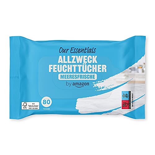 by Amazon Allzweck Feuchttücher, Meeresfrische, 80 Stück, 6er-Pack