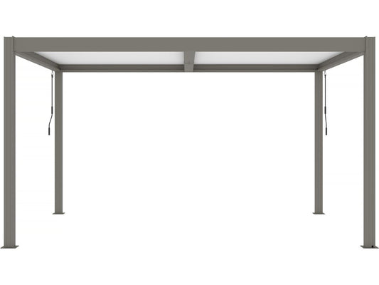 Bioklimatische Pergola "Windsor" mit Led aus Aluminium 3 x 4 - Taupe