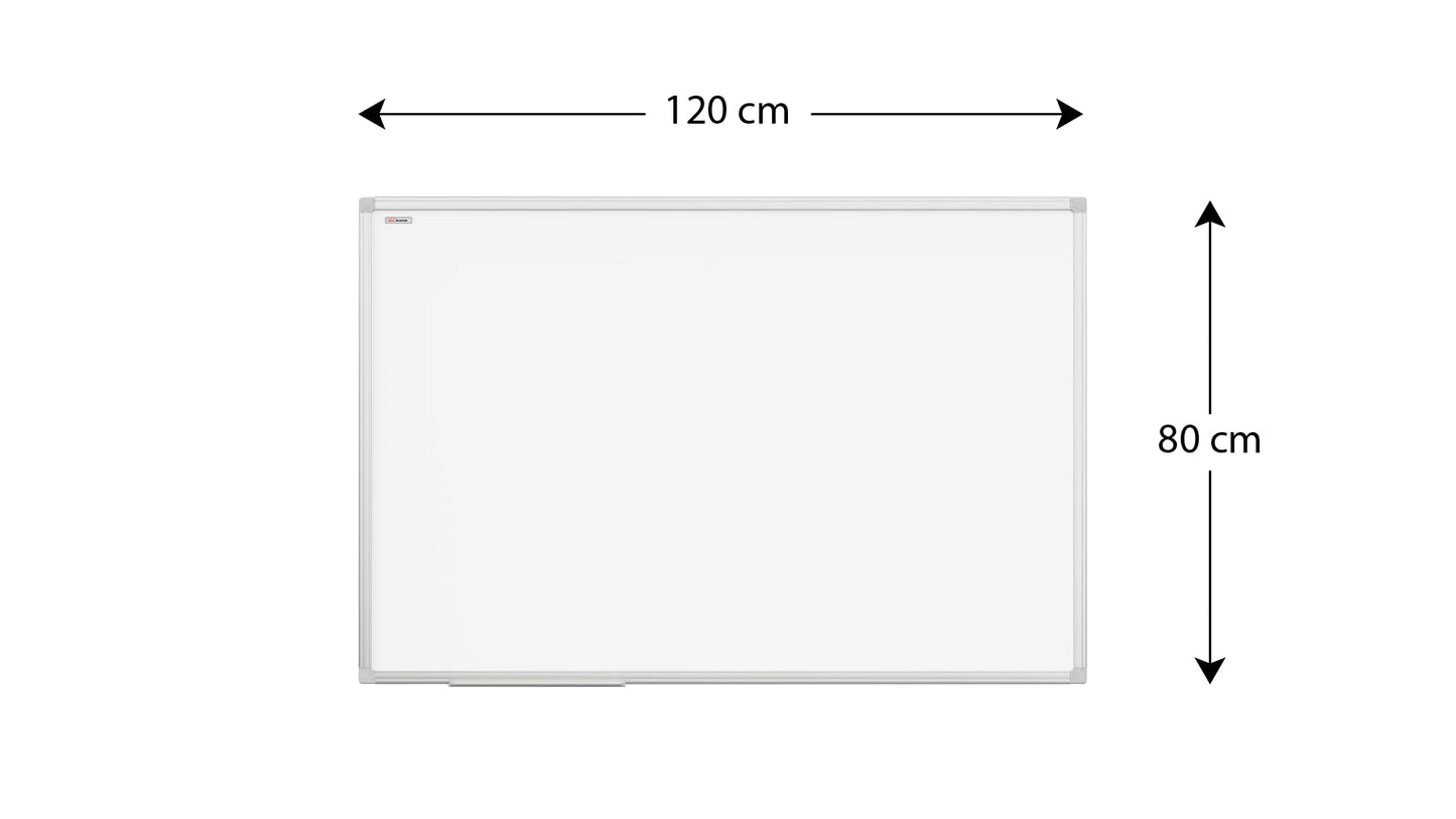 ALLboards Magnetisches Whiteboard 120x80cm Magnettafel mit Aluminiumrahmen und Stifteablage, Weiß Magnetisch Tafel, Trocken Abwischbar, Wiederbeschreibbar Weißtafel