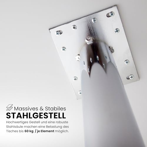 bümö Konferenztisch U-Form 380x240 cm großer Besprechungstisch in Graphit, Besprechungstisch mit Chromfüßen, Meetingtisch für 11 Personen, Tisch für Besprechungsraum & Meeting