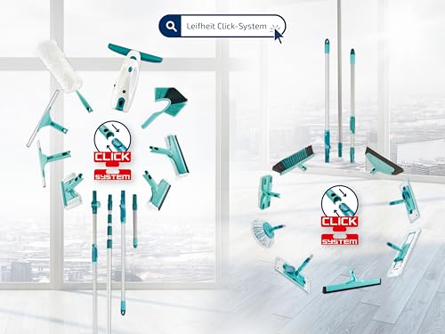 Leifheit rückenschonender Bodenwischer Profi XL micro Duo, Stahlstiel 146cm, Wischmopp mit Fußklick, Mikrofaser Bezug für Fliesen und Laminat, 360° Drehgelenk, Click-System, umweltfreundlicher Karton