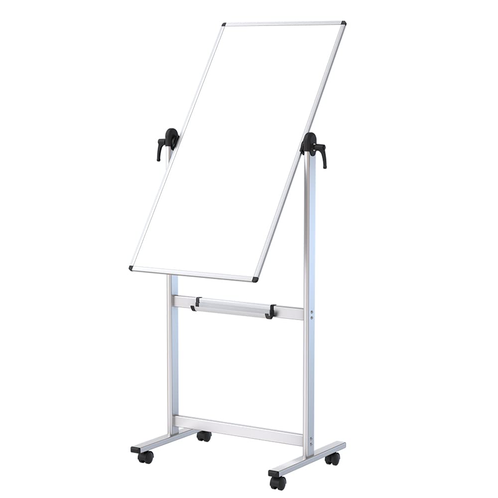 VIZ-PRO Mobiles Whiteboard/Doppelseitige Whiteboard- mit Alurahmen, magnetisch - 120 x 60 cm