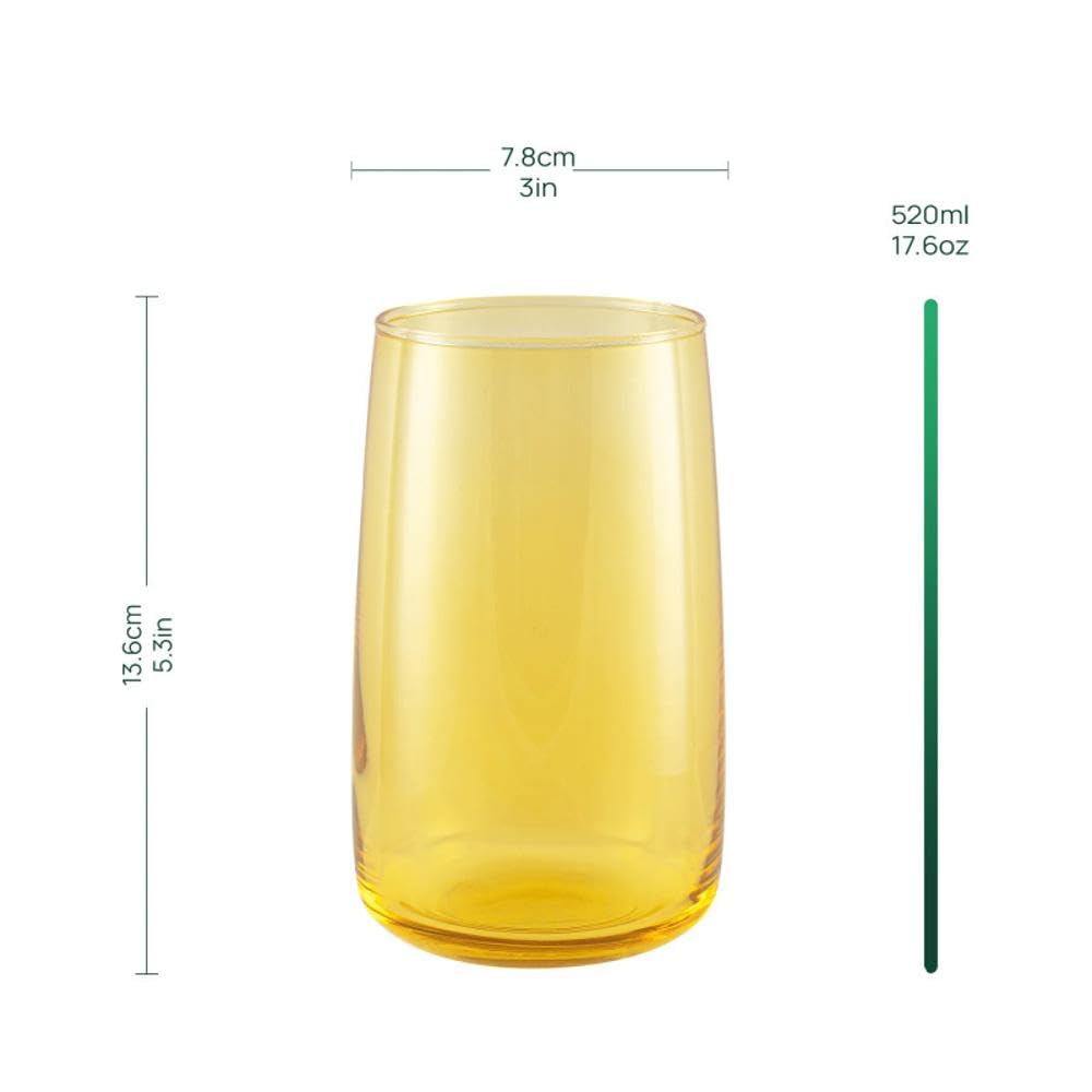 Buntes Trinkgläser-Set 490 ml – 6 große Gläser für Wasser, Cocktails & Softdrinks