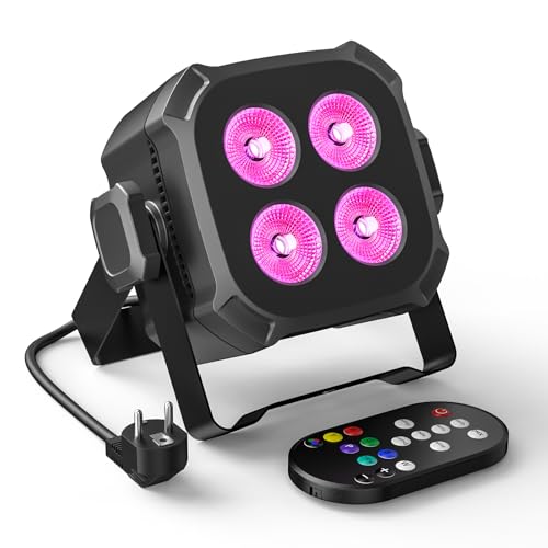 Rtktoup 2PCS RGBW LED Par Scheinwerfer, 40W LED Bühnenlicht DMX 4/8CH mit Fernbedienung Par Strahler, Discolicht Partylicht für DJ Bühne Bar Party Hochzeit Haloween Weihnachten