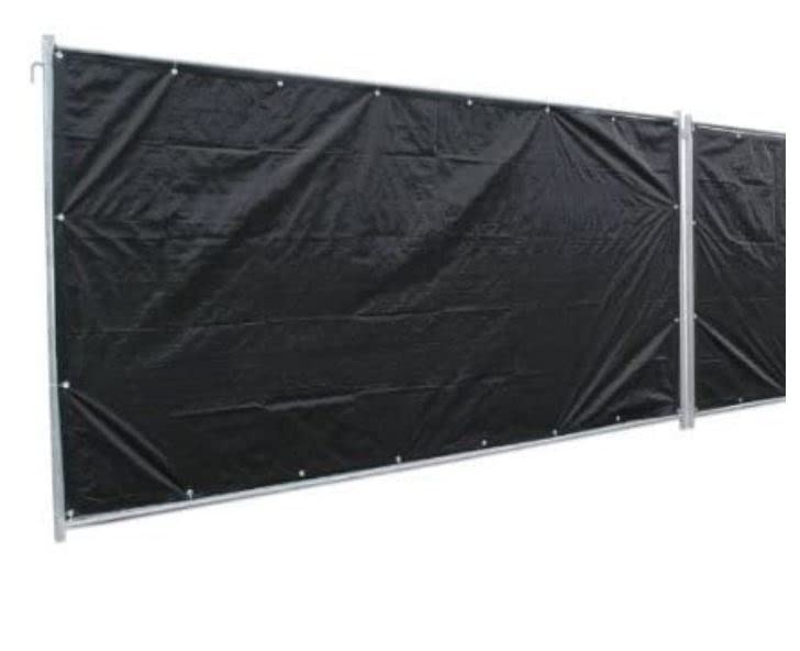 20 x Bauzaunplane 1,76 x 3,41 m geöst schwarz