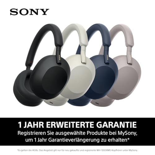 Sony WH-1000XM5 Wireless Noise Cancelling Headphones (30h Battery, Touch Sensor, Quick Charge Function, Optimised for Amazon Alexa, Headset with Microphone) Midnight Blue, Blau