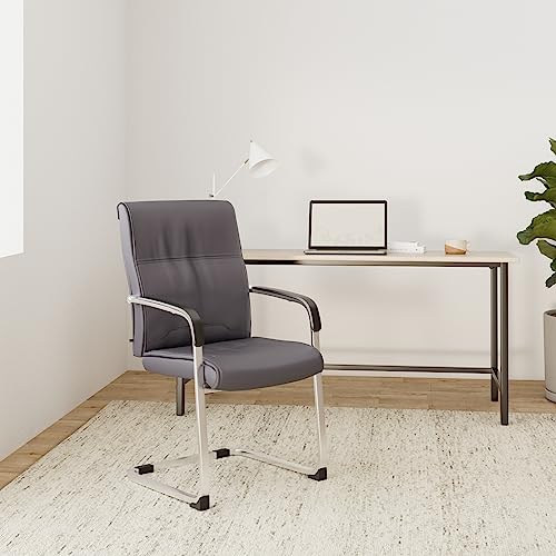 CLP Freischwinger Besucherstuhl XXL Anubis I Stabiler Und Pflegeleichter Stuhl Mit Kunstlederbezug Und Bodenschoner I 260 kg Belastbarkeit, Farbe:braun