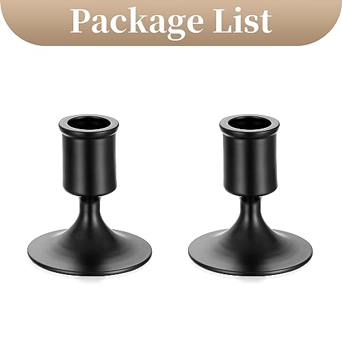 Sziqiqi Kerzenständer Kerzenhalter Schwarzer 2er Set - Dekorative Stabkerzenhalter Metall Kerzenleuchter für Stabkerzen für Hochzeit Wohnzimmer Deko, Stil 1