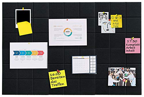 Uoisaiko Große Filz Pinnwand Selbstklebend mit 30 Pinnnadeln, 6 Stück 30x30cm Filzboard Memotafeln Memo Boards Bulletin Board Wanddekoration für Büro Küche, Fotos Memos