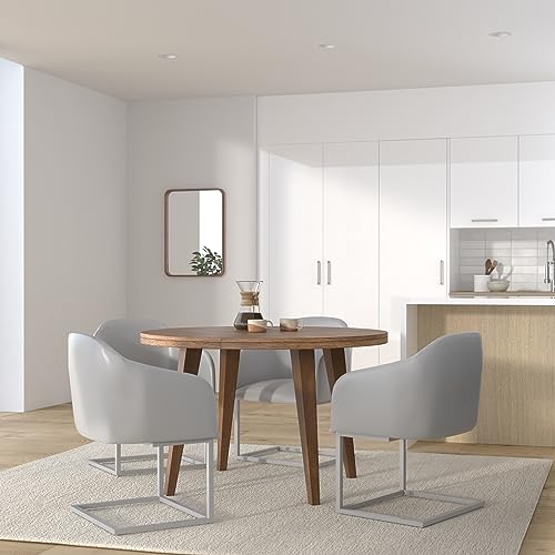 CLP Freischwinger Magnus I Besucherstuhl Kunstleder-Gestell I Edelstahl-Gestell, Farbe:weiß