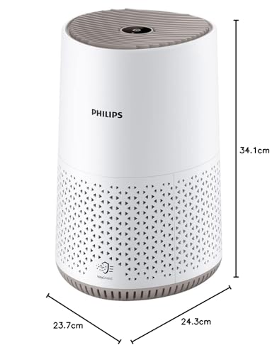 Philips Luftreiniger 600 Serie, Ultraleise und energieeffizient Für Allergiker, HEPA-Filter entfernt 99,97% der Schadstoffe, Für Räume bis zu 44m², App-gesteuert, Weiß (AC0650/10)