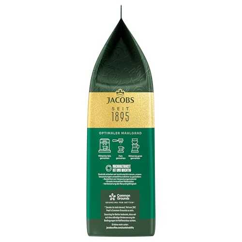 Jacobs Krönung Crema Kaffeebohnen 1kg – Aromatisch, Zitrusnote, Nussig, Arabica & Robusta Bohnen, Intensität 6/10, ideal für Café Crema