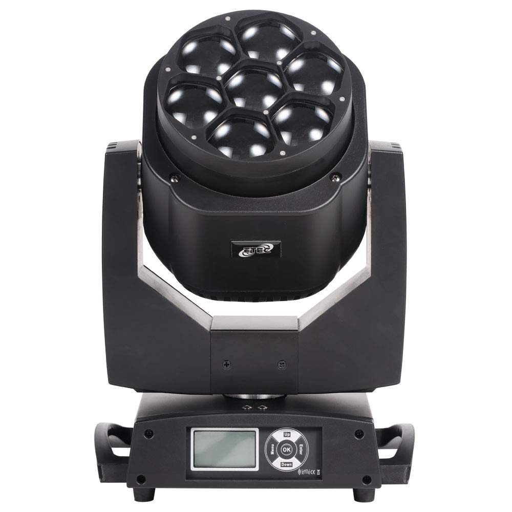 ETEC Professional LED Mini Eye 7 Moving Head Set mit Flightcase Beam Rotation Zoom DMX Bühnenbeleuchtung Veranstaltung Lichteffekt Discothek Club DJ Party
