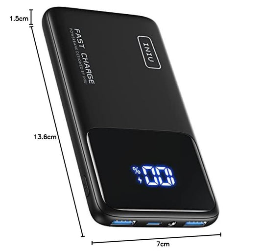 INIU Power Bank, Slimmest Fast Charging Powerbank klein Aber Stark 10000mAh USB C Input&Output, PD3.0 QC4.0 Externe Handyakkus 22.5W, kompatibel mit iPhone 16 15 14 13 12 Pro Max Samsung S21 iPad