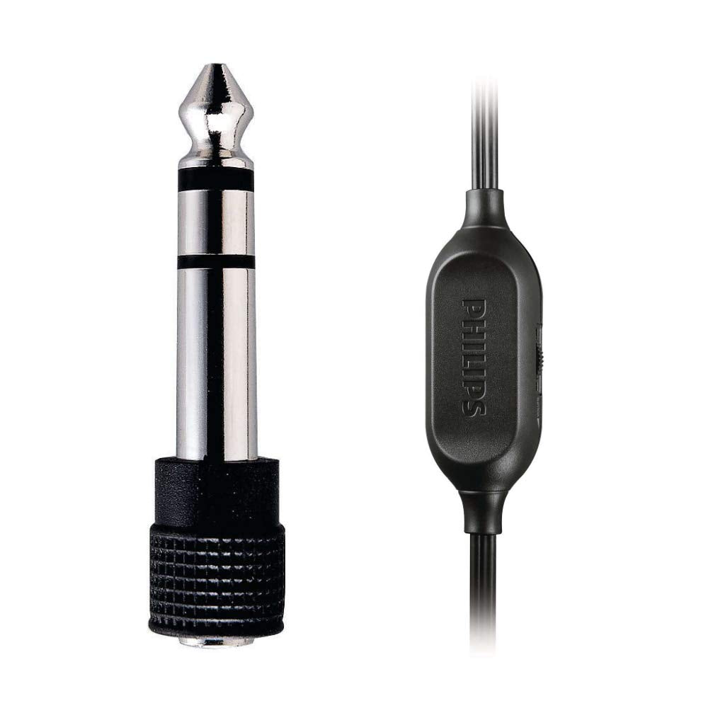 Philips Audio SHP2500/10 HiFi TV Kopfhörer (Exzellenter Sound, Geräuschisolation, idealer Sitz, Lautstärkeregler, Extralanges 6 m Kabel) silber/schwarz, Vorband verstellbar