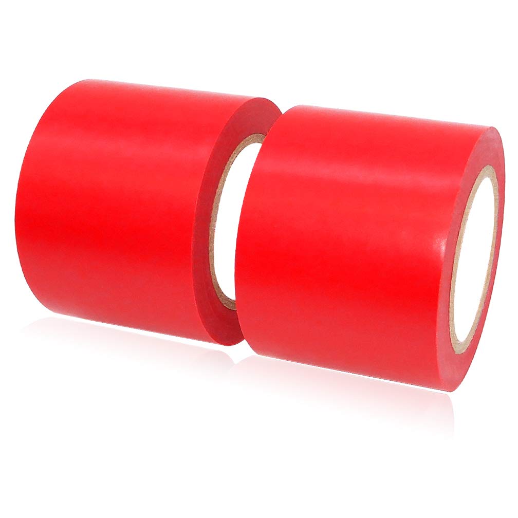 ALBOYI Isolierband 2 Rollen, 50 mm x 15 m Elektro-Isolierband Selbstklebendes, PVC Klebeband Wasserdichtfür für Isolieren, Reparieren, Bündeln von Kabeln, Schwer Entflammbar, Rot