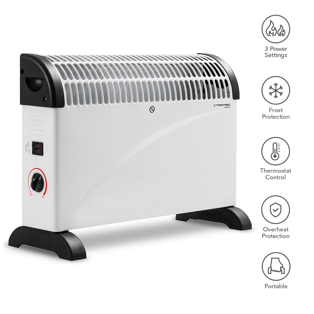 TROTEC Konvektor Heizung TCH 20 E – Heizleistung 750 W / 1250 W / 2000 W – Elektro Heizkörper