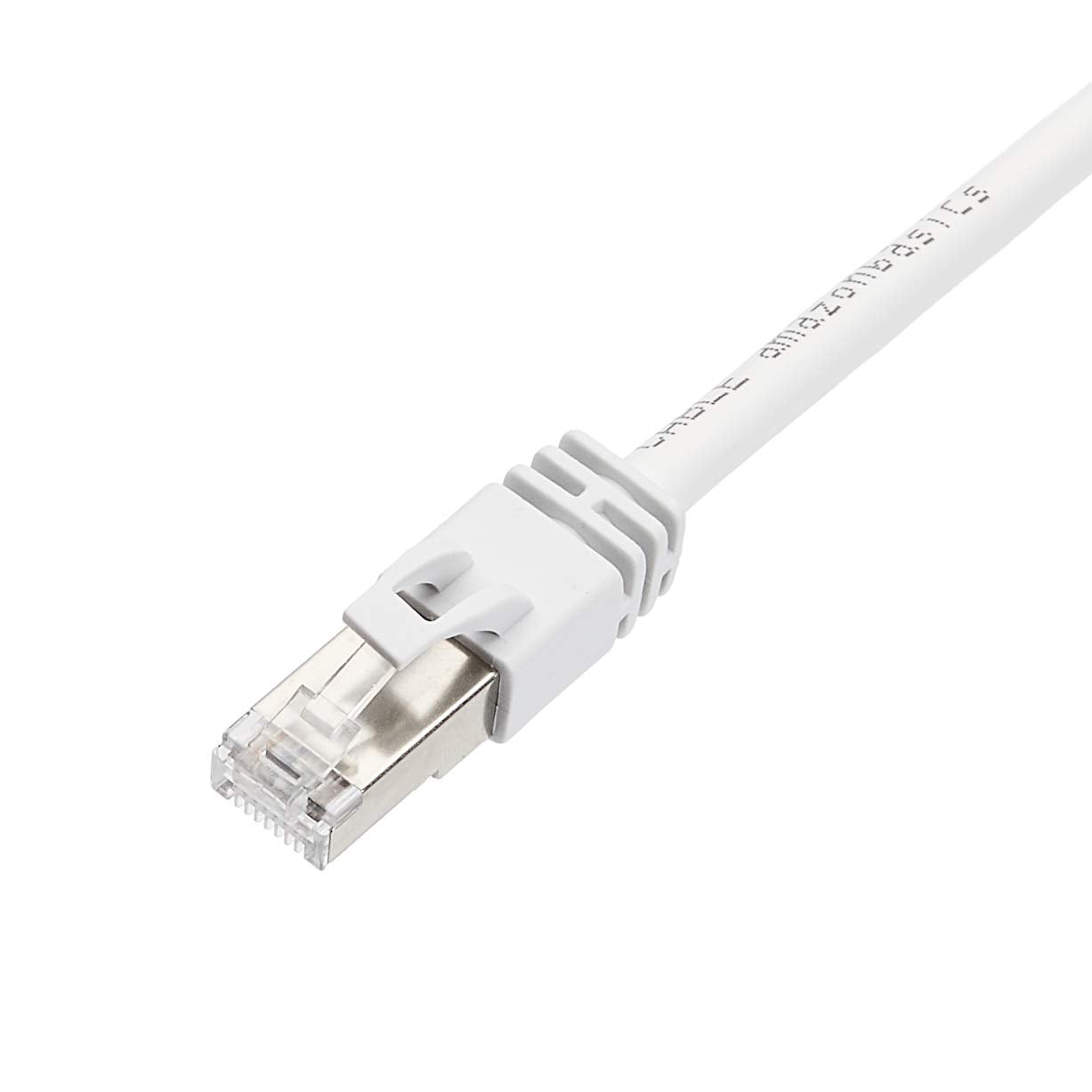 Amazon Basics High-Speed-Patchkabel, RJ45, Cat7, Gigabit-Ethernet, 1 Stück, weiß, 3 m, Komaptibel mit Drucker
