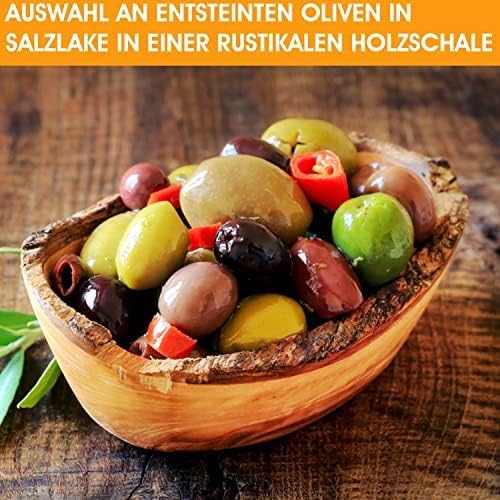 MOHA 24 hochwertige rustikale Snackschalen aus Olivenholz, Dekoschale, Natur Holzschale, Schlüsselablage, Schmuckschale, Olivenholz Schale, Dipschale, Handarbeit Verschiedene Größen. (16-17 cm)