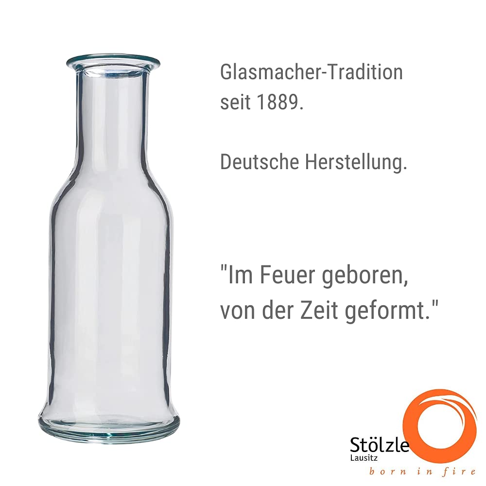 Stölzle Lausitz Glaskaraffe Purity / 6er Set Karaffen 1 L/Hochwertige Karaffe Glas geeignet als Wasserkaraffe, Karaffe für Limonade, Weinkaraffe/stoßfest und spülmaschinenfest