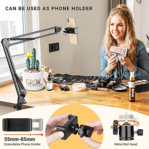 CAHAYA Mikrofonständer tisch einstellbare Mikrofonständer professionelle Mikrofonhalter Mikrofonaufhängung Boom Scissor Arm Stand mit Mic Pop Filter CY0261
