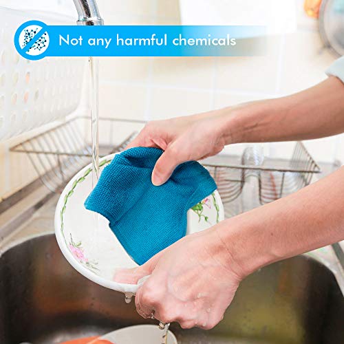 Masthome Mikrofaser Reinigungstücher Set,36 Stück Putzlappen Küche,Mikrofasertücher Auto,Weich Geschirrtücher Putzlappen Putztücher mit Stark Saugfähigkeit Fenster Tücher für Haushalt,35x35cm,Blau