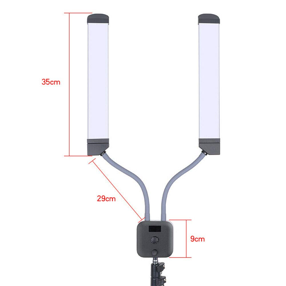 40w Dimmbares LED Videolicht YUNRUX Studio Beleuchtung mit USB-Lade-Handyhalter Fotografie Licht Wimpern Lampe mit stabilem Teleskopstativ für Make-up, Augenbrauen, Selfie, Live-Stream,z.B.Tiktok
