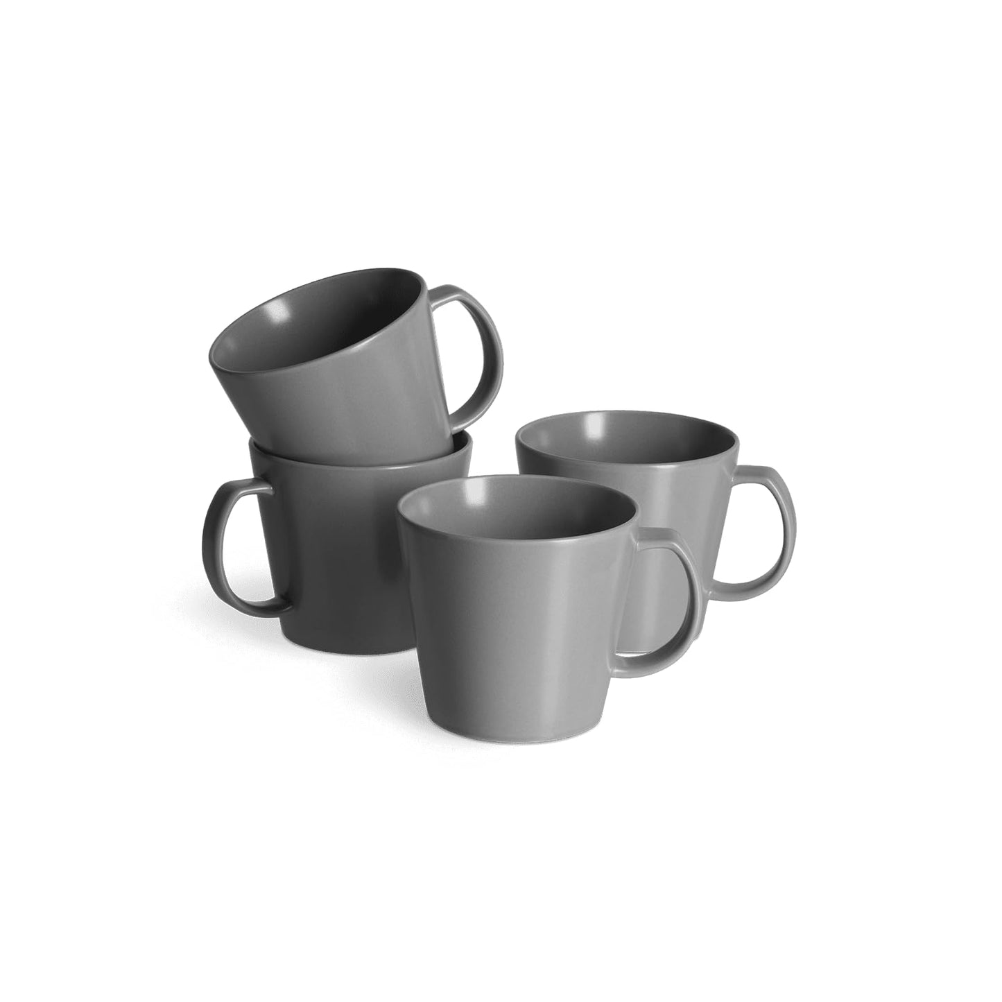 SPRINGLANE Geschirrset 16-tlg. Sweet Scandi, Anthrazitfarbiges Geschirrservice für 4 Personen aus New Bone Keramik, skandinavisches Design, matt