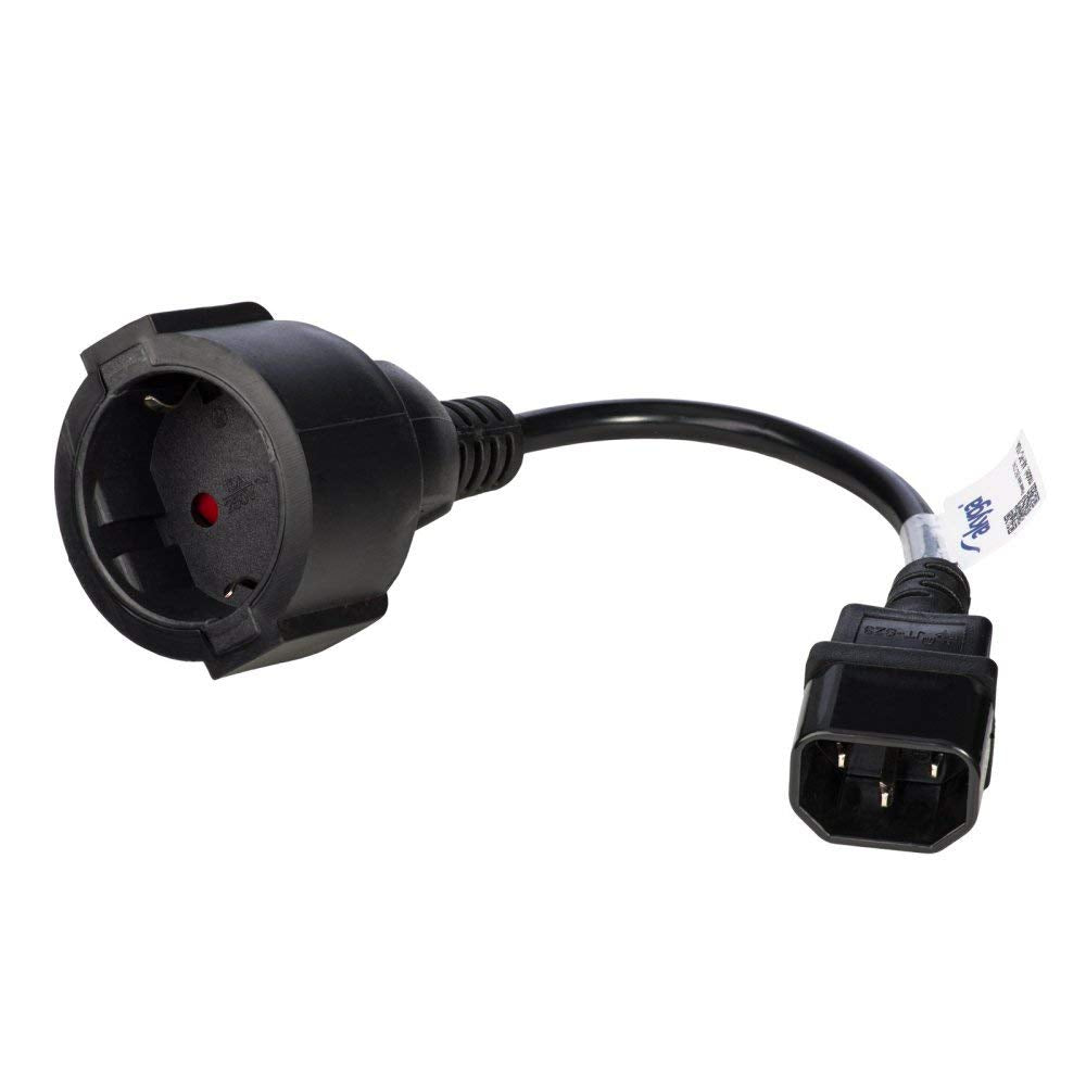 AKYGA AK-PC-10A Netzkabel Schuko 3 Pin Polig IEC C14 / EU CEE 7/4 15cm, Schwarz