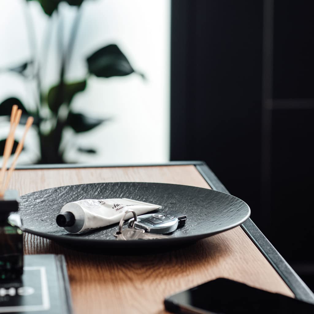 Villeroy & Boch - Manufacture Rock Universalteller Coupe, 25 cm, Premium Porzellan, spülmaschinen-, mikrowellengeeignet, schwarz