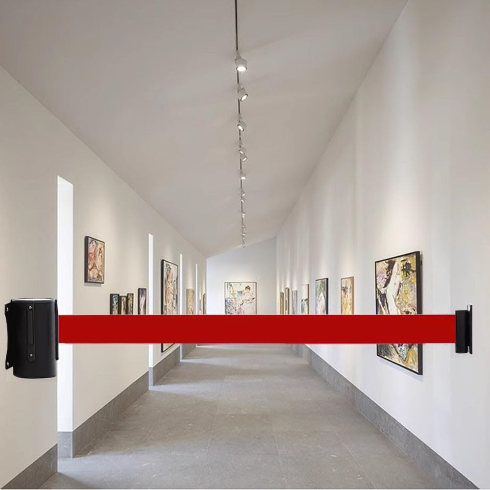 Mavcobo Einziehbarer absperrband 2/3/5/10 m roter Gurt zur Absperrung Massenkontrolle Warteschlangenbarriere Warnband für den Innen- und Außenbereich(10M/32FT)